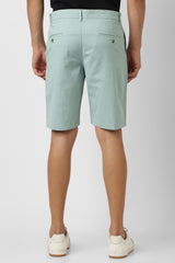 Men's Green Casual Solid Regular Fit Shorts