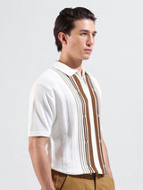 Men's White Casual Slim Fit Solid Half Sleeves Tshirt