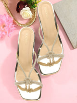 Women's Gold Casual Slip-On Sandals