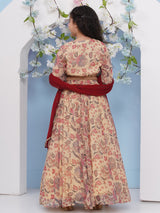 Girls Printed Ready to Wear Lehenga and Blouse with Dupatta