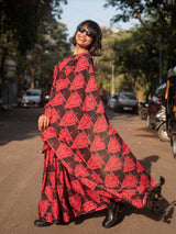 Women's Pink Cotton Viscose Saree