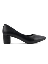 Women's Black Casual Slip-On Heels