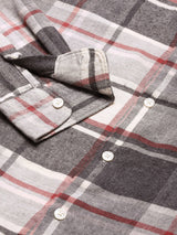 Men's Grey Casual Checked Regular Fit Full Sleeves Shirt