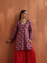 Women's Pink Festive Printed Kurta Set