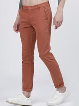 Men's Slim Fit Solid Mid Rise Chinos