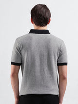 Men's Black Casual Slim Fit Solid Half Sleeves Tshirt