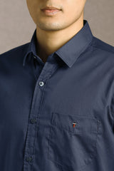 Men's Navy Blue Casual Half Sleeves Shirt