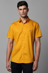 Men's Yellow Casual Half Sleeves Shirt