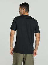 Mens Black Cotton Regular Casual Half Sleeves Tshirt