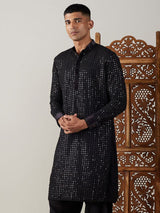 Men's Black Festive Ethnic Full Sleeves Kurta