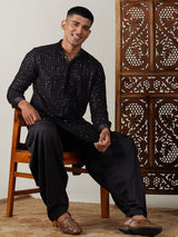Men's Black Festive Ethnic Full Sleeves Kurta
