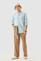 Men's Light Blue Casual Solid Slim Fit Full Sleeves Core Lab Oxford Shirt