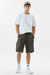 Men's Olive Casual Regular Fit Shorts