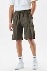 Men's Olive Casual Regular Fit Shorts