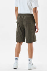 Men's Olive Casual Regular Fit Shorts