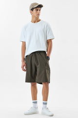 Men's Olive Casual Regular Fit Shorts