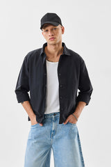 Men's Black Casual Solid Regular Fit Full Sleeves Jacket