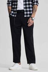 Men's Black Relaxed Fit Trouser