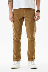 Men's Regular Fit Stretch Corduroy Tan Trouser