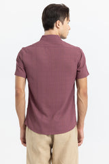 Men's Brown Casual Slim Fit Shirt