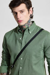 Men's Green Casual Slim Fit Shirt