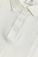 Men's White Casual Slim Fit Solid Half Sleeves Polo Tshirt