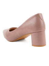 Women's Peach Casual Slip-On Heels