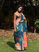 Women's Multicolor Pure Cotton Saree