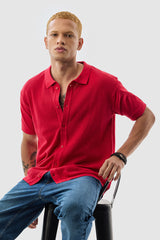 Men's Red Casual Slim Fit Shirt