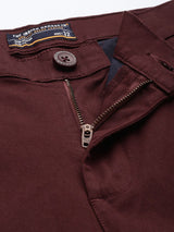 Men's Slim Fit Solid Mid Rise Chinos