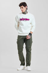 Men's Green Casual Tapered Fit Solid Cargo