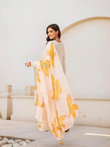 Women's Off White Roman Silk 3 Pieces Kurta Set