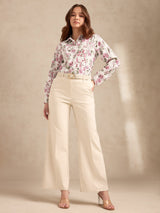 Women's Multicolor Party Floral Full Sleeves Shirt