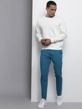 Men's Slim Fit Solid Mid Rise Chinos