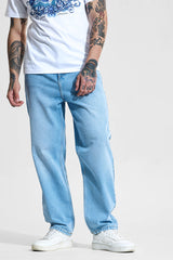 Men's Blue Casual Wide Leg Fit Jeans