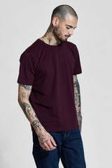 Men's Red Casual Slim Fit Solid Half Sleeves Tshirt