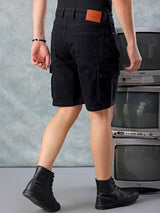 Men's Slim Fit Solid Mid Rise Shorts