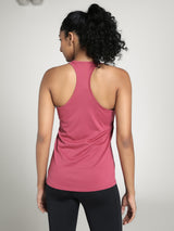Womens Red Sports Solid Sleeveless Top
