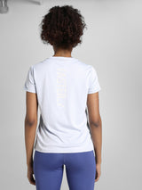 Womens White Sports Regular Half Sleeves Tshirt