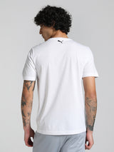 Mens White Sports Regular Half Sleeves Tshirt