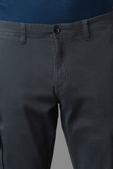 Men's Grey Casual Solid Tapered Fit Trouser