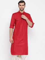 Men's Maroon Festive Ethnic Full Sleeves Kurta