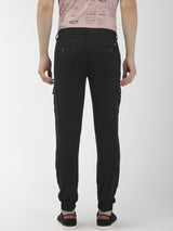 Men's Slim Fit Solid Mid Rise Cuffed Cargo