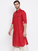 Men's Maroon Festive Ethnic Full Sleeves Kurta