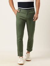 Men's Slim Fit Solid Mid Rise Chinos