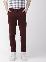 Men's Slim Fit Solid Mid Rise Chinos