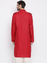 Men's Maroon Festive Ethnic Full Sleeves Kurta