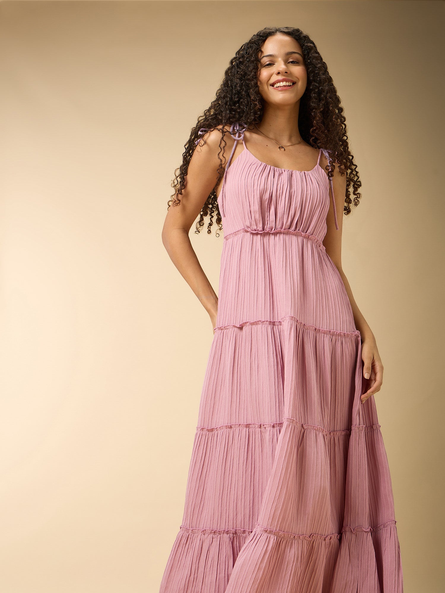 Women's Pink Casual A-Line Dress