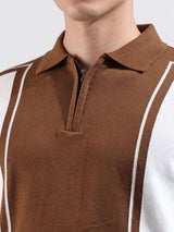 Men's Slim Fit Textured Polo Collar Tshirt