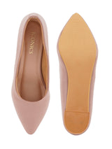Women's Peach Casual Slip-On Heels